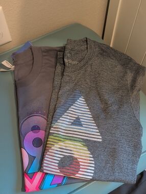 Play Station Graphic Tee with Multicolor Striped Triangle & '96' Accents